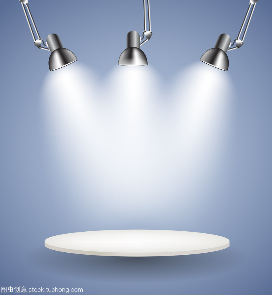 與照明用燈的背景。空的空間,為您的文本或物體